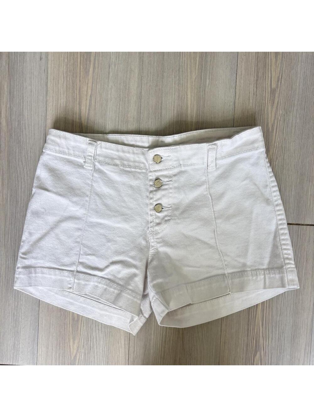 Vintage Modart White Denim Shorts Button Fly High Rise Cutoff Jean Shorts